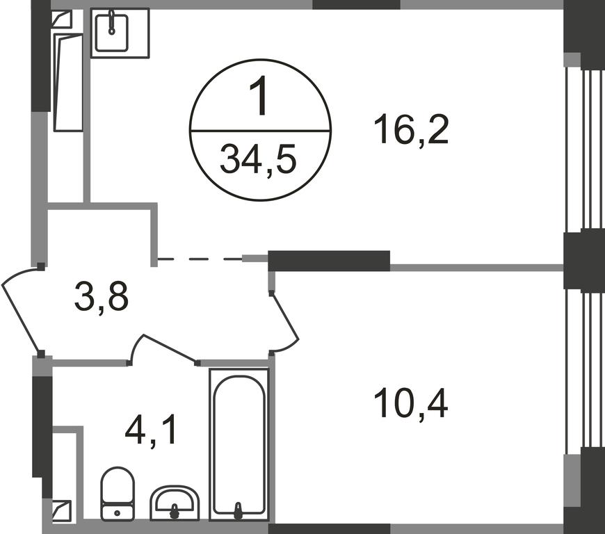 Apartment Sale, 34.5 sq. m. at Pervyi Moskovskiy, ulitsa Bianki, 1, Moskovskiy, Moscow, Russia #1 Apartment Sale, 34.5 sq. m. at Pervyi Moskovskiy, ulitsa Bianki, 1, Moskovskiy, Moscow, Russia #1
