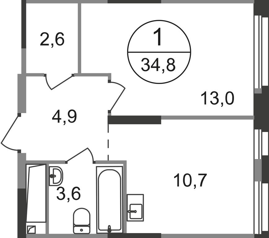 Apartment Sale, 34.8 sq. m. at Pervyi Moskovskiy, ulitsa Bianki, 1, Moskovskiy, Moscow, Russia #1 Apartment Sale, 34.8 sq. m. at Pervyi Moskovskiy, ulitsa Bianki, 1, Moskovskiy, Moscow, Russia #1
