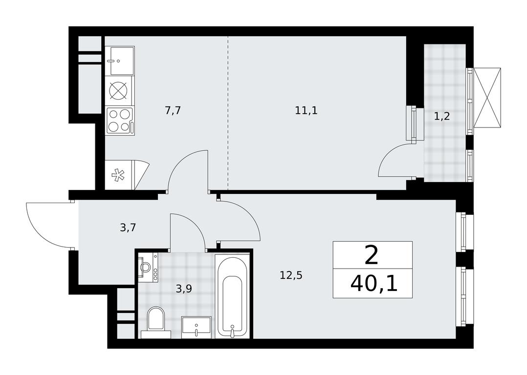 1-BD Apartment Sale, 40.1 sq. m. at Skandinaviya, Skandinaviya Residential Complex, Sosenskoye Settlement, Moscow, Russia #1