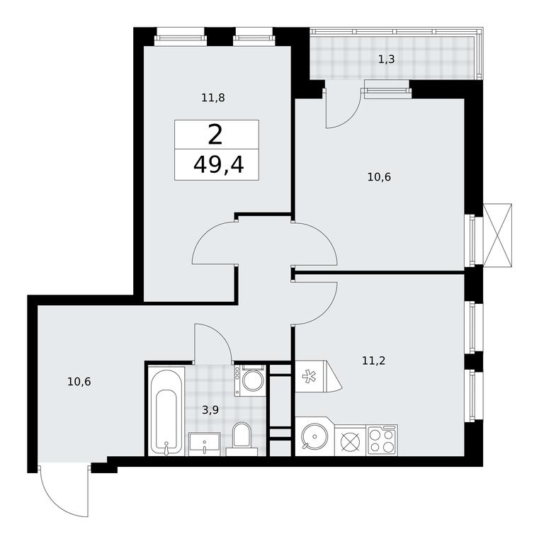1-BD Apartment Sale, 49.4 sq. m. at Skandinaviya, Skandinaviya Residential Complex, Sosenskoye Settlement, Moscow, Russia #2 1-BD Apartment Sale, 49.4 sq. m. at Skandinaviya, Skandinaviya Residential Complex, Sosenskoye Settlement, Moscow, Russia #2