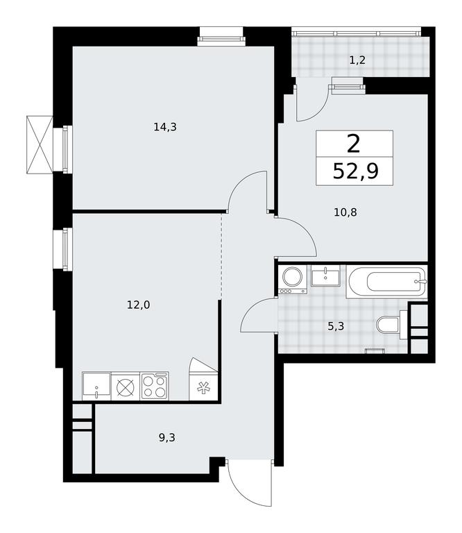 1-BD Apartment Sale, 52.9 sq. m. at Skandinaviya, Skandinaviya Residential Complex, Sosenskoye Settlement, Moscow, Russia #1 1-BD Apartment Sale, 52.9 sq. m. at Skandinaviya, Skandinaviya Residential Complex, Sosenskoye Settlement, Moscow, Russia #1