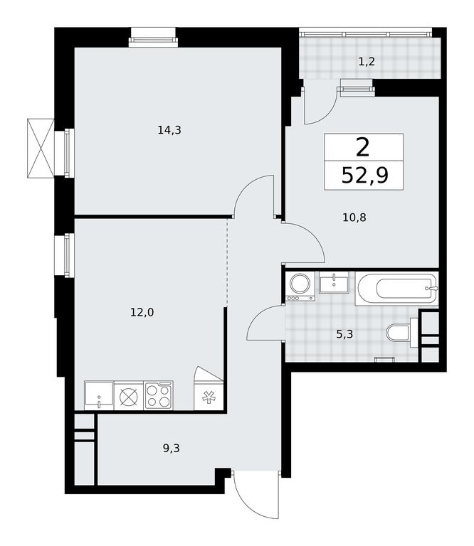 1-BD Apartment Sale, 52.9 sq. m. at Skandinaviya, Skandinaviya Residential Complex, Sosenskoye Settlement, Moscow, Russia #1 1-BD Apartment Sale, 52.9 sq. m. at Skandinaviya, Skandinaviya Residential Complex, Sosenskoye Settlement, Moscow, Russia #1