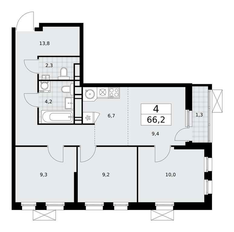3-BD Apartment Sale, 66.2平方米 at Skandinaviya, Skandinaviya Residential Complex, Sosenskoye Settlement, Moscow, Russia #1 3-BD Apartment Sale, 66.2平方米 at Skandinaviya, Skandinaviya Residential Complex, Sosenskoye Settlement, Moscow, Russia #1