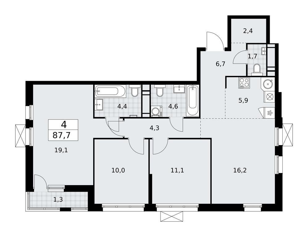 3-BD Apartment Sale, 87.7 sq. m. at Skandinaviya, Skandinaviya Residential Complex, Sosenskoye Settlement, Moscow, Russia #2 3-BD Apartment Sale, 87.7 sq. m. at Skandinaviya, Skandinaviya Residential Complex, Sosenskoye Settlement, Moscow, Russia #2