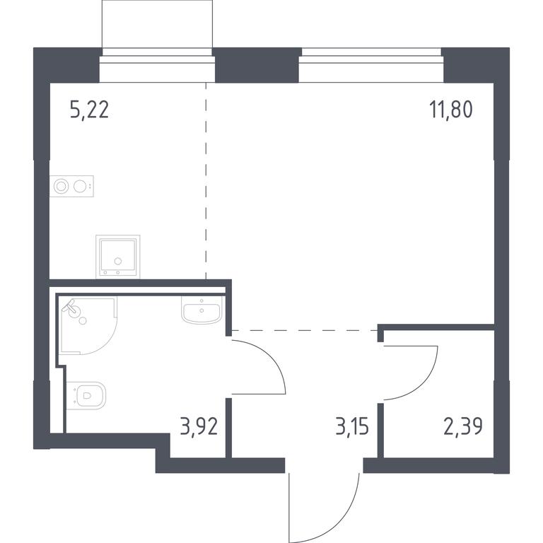 Apartment Sale, 26.48 sq. m. at Kvartal Domashnij, Donetskaya Street, 30с11, Moscow, Russia #1