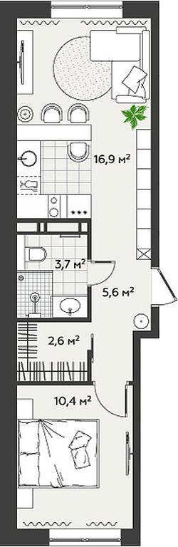 1-BD Apartment Sale, 39.2 sq. m. at Eko Bunino, prospekt Kuprina, 34к1, Sosenskoye Settlement, Moscow, Russia #2 1-BD Apartment Sale, 39.2 sq. m. at Eko Bunino, prospekt Kuprina, 34к1, Sosenskoye Settlement, Moscow, Russia #2