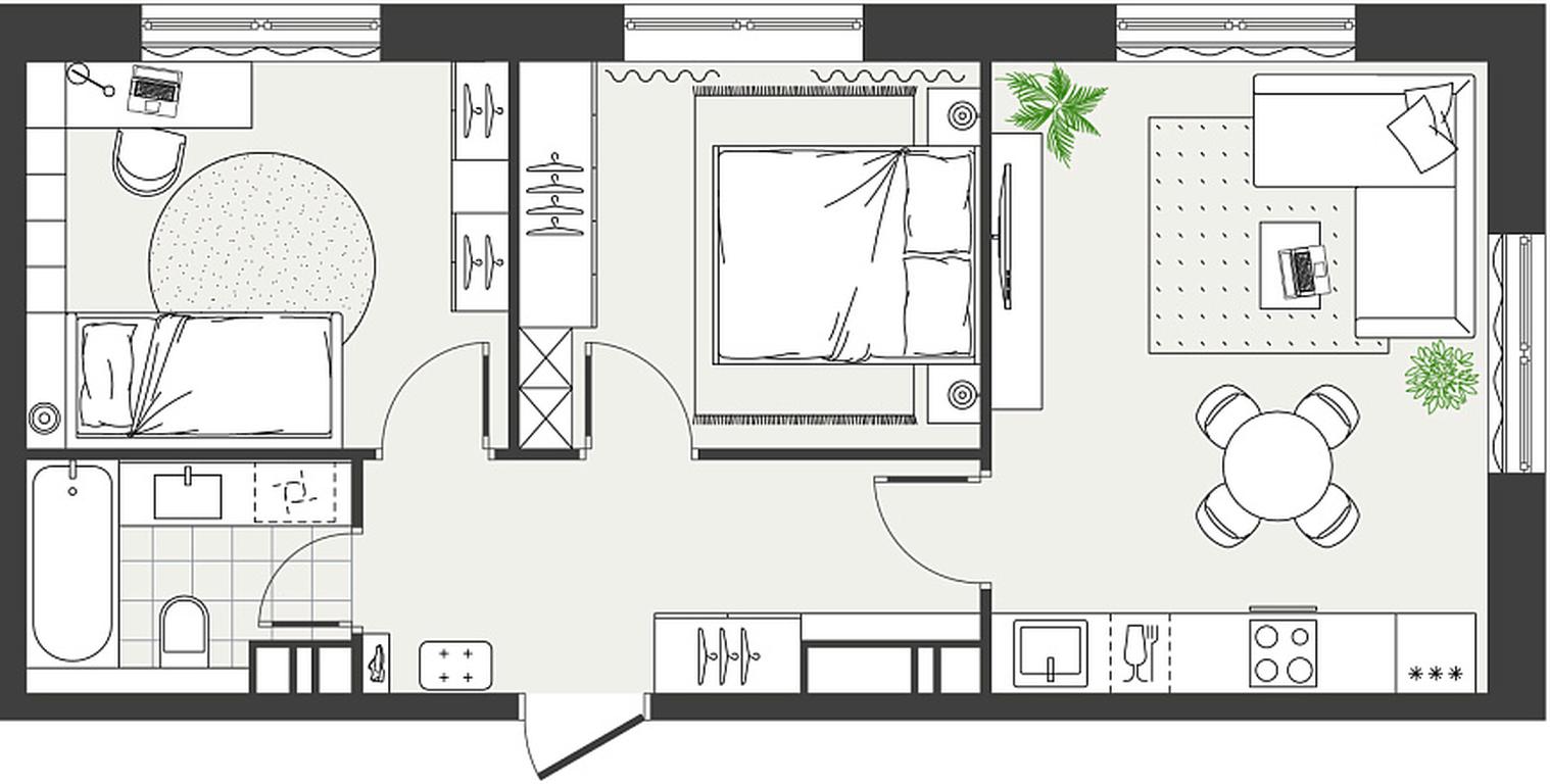 2-BD Apartment Sale, 50 sq. m. at Eko Bunino, prospekt Kuprina, 34к1, Sosenskoye Settlement, Moscow, Russia #2