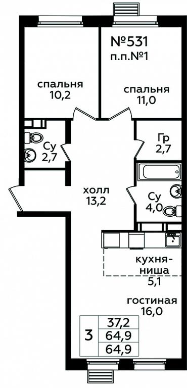 2-BD Apartment Sale, 64.9平方米 at Eko Bunino, prospekt Kuprina, 34к1, Sosenskoye Settlement, Moscow, Russia #1 2-BD Apartment Sale, 64.9平方米 at Eko Bunino, prospekt Kuprina, 34к1, Sosenskoye Settlement, Moscow, Russia #1
