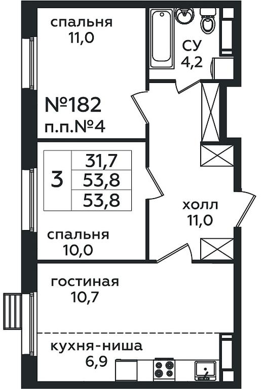 2-BD Apartment Sale, 53.8 sq. m. at Eko Bunino, prospekt Kuprina, 34к1, Sosenskoye Settlement, Moscow, Russia #1 2-BD Apartment Sale, 53.8 sq. m. at Eko Bunino, prospekt Kuprina, 34к1, Sosenskoye Settlement, Moscow, Russia #1