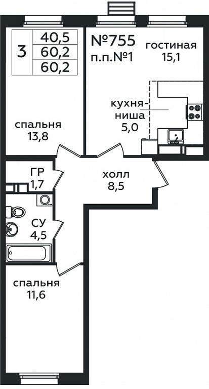 Продажа 2-комн. квартиры, 60,2 м² в ЖК «Эко Бунино», проспект Куприна, 34к1, поселение Сосенское, Москва, Россия #1 Продажа 2-комн. квартиры, 60,2 м² в ЖК «Эко Бунино», проспект Куприна, 34к1, поселение Сосенское, Москва, Россия #1