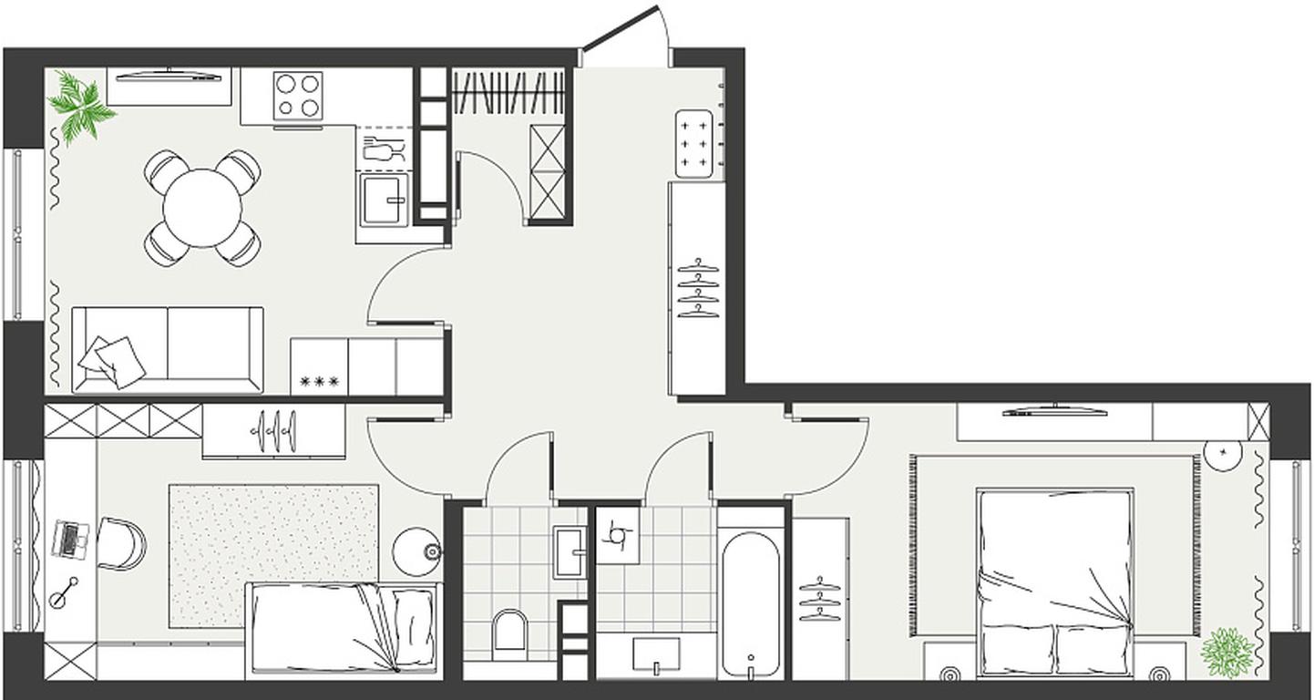 1-BD Apartment Sale, 59.2 sq. m. at Eko Bunino, prospekt Kuprina, 34к1, Sosenskoye Settlement, Moscow, Russia #2 1-BD Apartment Sale, 59.2 sq. m. at Eko Bunino, prospekt Kuprina, 34к1, Sosenskoye Settlement, Moscow, Russia #2