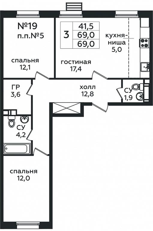 2-BD Apartment Sale, 69 sq. m. at Eko Bunino, prospekt Kuprina, 34к1, Sosenskoye Settlement, Moscow, Russia #1 2-BD Apartment Sale, 69 sq. m. at Eko Bunino, prospekt Kuprina, 34к1, Sosenskoye Settlement, Moscow, Russia #1