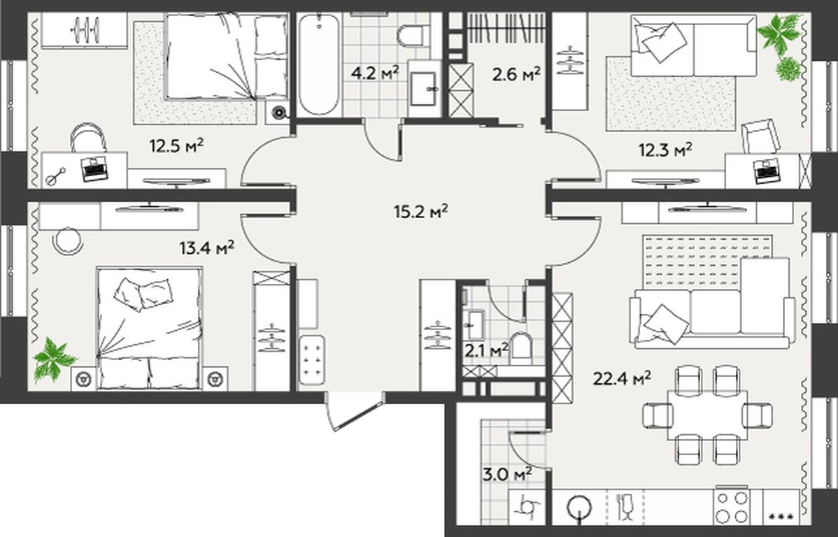 3-BD Apartment Sale, 87.7 sq. m. at Eko Bunino, prospekt Kuprina, 34к1, Sosenskoye Settlement, Moscow, Russia #2 3-BD Apartment Sale, 87.7 sq. m. at Eko Bunino, prospekt Kuprina, 34к1, Sosenskoye Settlement, Moscow, Russia #2