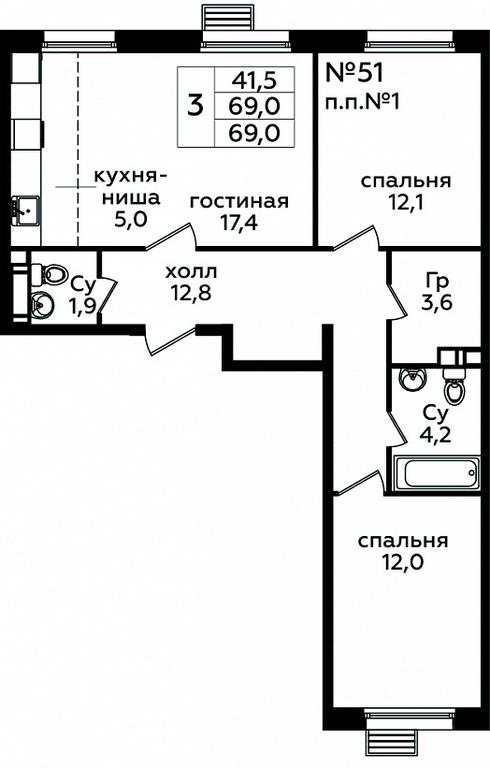 Продажа 2-комн. квартиры, 69 м² в ЖК «Эко Бунино», проспект Куприна, 34к1, поселение Сосенское, Москва, Россия #1 Продажа 2-комн. квартиры, 69 м² в ЖК «Эко Бунино», проспект Куприна, 34к1, поселение Сосенское, Москва, Россия #1