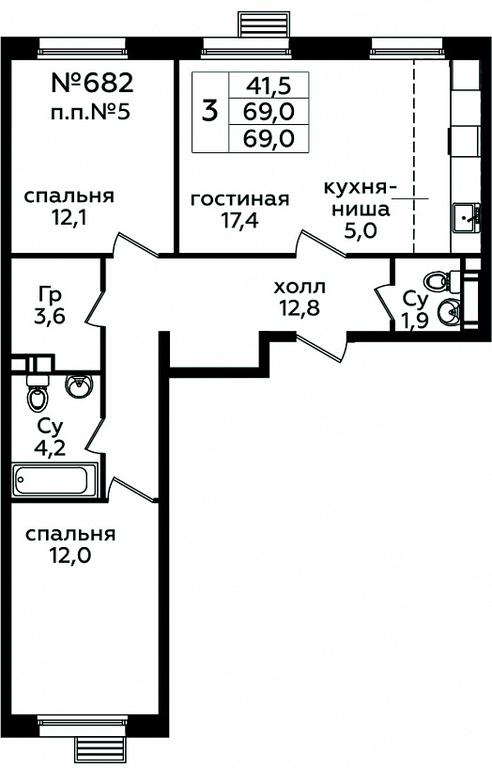 2-BD Apartment Sale, 69 sq. m. at Eko Bunino, prospekt Kuprina, 34к1, Sosenskoye Settlement, Moscow, Russia #1 2-BD Apartment Sale, 69 sq. m. at Eko Bunino, prospekt Kuprina, 34к1, Sosenskoye Settlement, Moscow, Russia #1