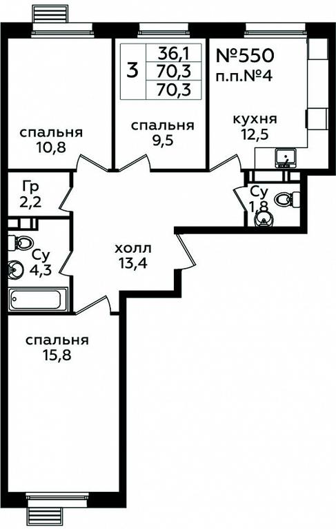 2-BD Apartment Sale, 70.3 sq. m. at Eko Bunino, prospekt Kuprina, 34к1, Sosenskoye Settlement, Moscow, Russia #1 2-BD Apartment Sale, 70.3 sq. m. at Eko Bunino, prospekt Kuprina, 34к1, Sosenskoye Settlement, Moscow, Russia #1