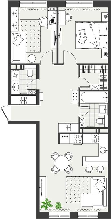 2-BD Apartment Sale, 64.9 sq. m. at Eko Bunino, prospekt Kuprina, 34к1, Sosenskoye Settlement, Moscow, Russia #2 2-BD Apartment Sale, 64.9 sq. m. at Eko Bunino, prospekt Kuprina, 34к1, Sosenskoye Settlement, Moscow, Russia #2