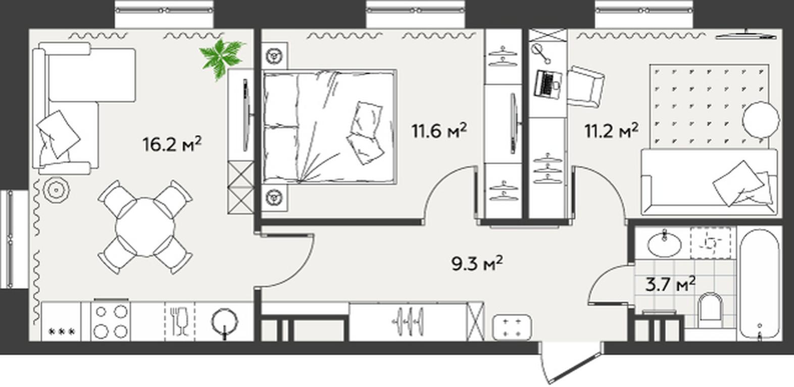 2-BD Apartment Sale, 52 sq. m. at Eko Bunino, prospekt Kuprina, 34к1, Sosenskoye Settlement, Moscow, Russia #2 2-BD Apartment Sale, 52 sq. m. at Eko Bunino, prospekt Kuprina, 34к1, Sosenskoye Settlement, Moscow, Russia #2