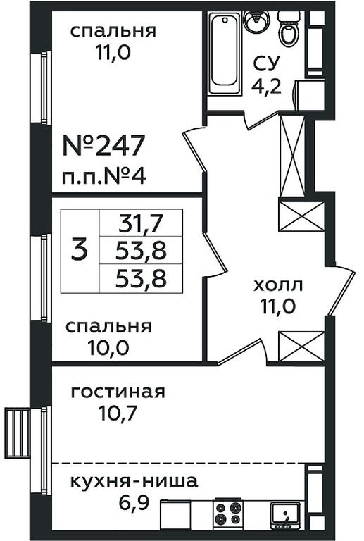 Продажа 2-комн. квартиры, 53,8 м² в ЖК «Эко Бунино», проспект Куприна, 34к1, поселение Сосенское, Москва, Россия #1