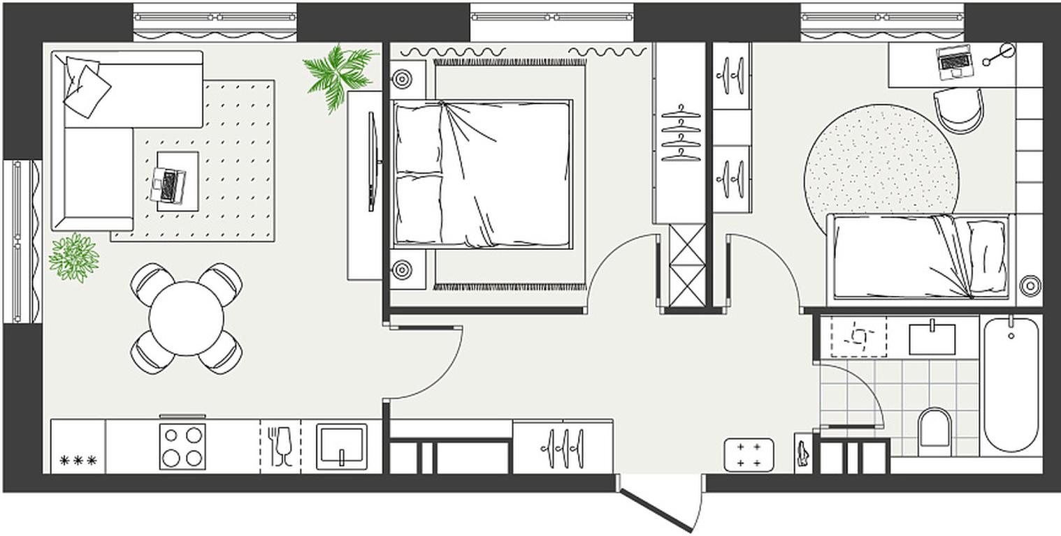 2-BD Apartment Sale, 50 sq. m. at Eko Bunino, prospekt Kuprina, 34к1, Sosenskoye Settlement, Moscow, Russia #2 2-BD Apartment Sale, 50 sq. m. at Eko Bunino, prospekt Kuprina, 34к1, Sosenskoye Settlement, Moscow, Russia #2