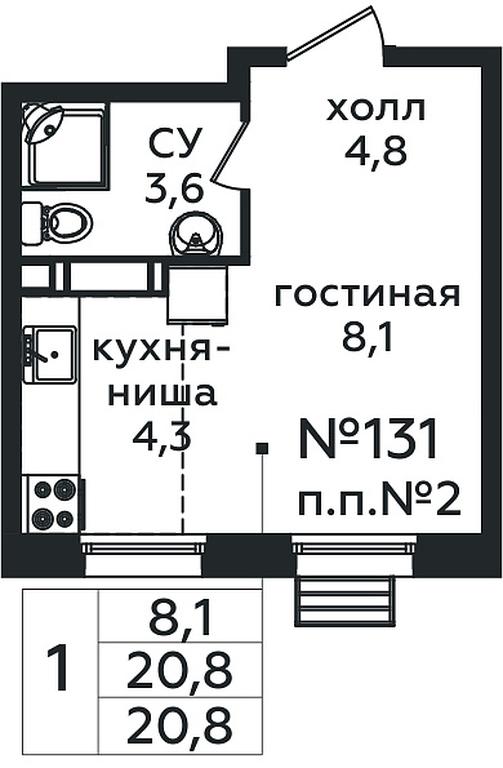 Apartment Sale, 20.8平方米 at Eko Bunino, prospekt Kuprina, 34к1, Sosenskoye Settlement, Moscow, Russia #1 Apartment Sale, 20.8平方米 at Eko Bunino, prospekt Kuprina, 34к1, Sosenskoye Settlement, Moscow, Russia #1