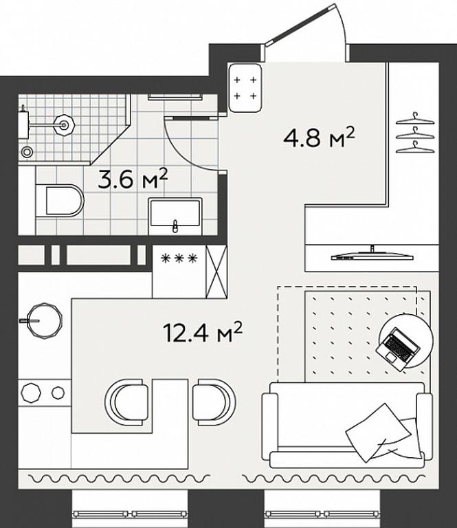 Apartment Sale, 20.8平方米 at Eko Bunino, prospekt Kuprina, 34к1, Sosenskoye Settlement, Moscow, Russia #2