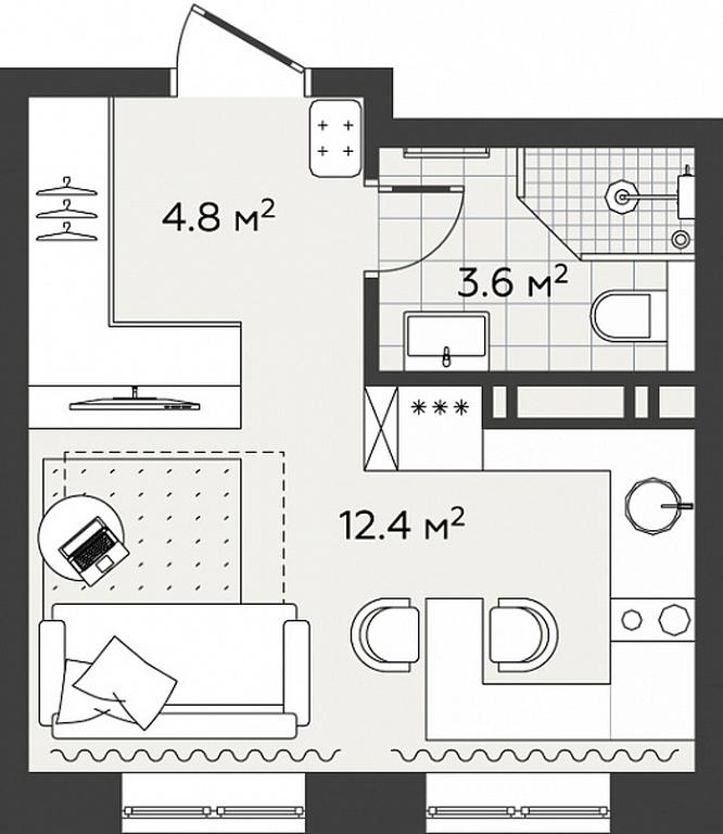 Apartment Sale, 20.8 sq. m. at Eko Bunino, prospekt Kuprina, 34к1, Sosenskoye Settlement, Moscow, Russia #2 Apartment Sale, 20.8 sq. m. at Eko Bunino, prospekt Kuprina, 34к1, Sosenskoye Settlement, Moscow, Russia #2