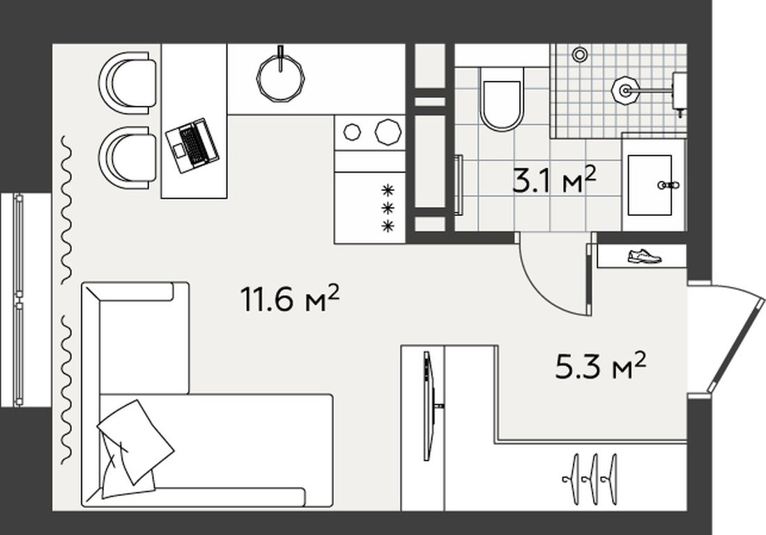 Apartment Sale, 20 sq. m. at Eko Bunino, prospekt Kuprina, 34к1, Sosenskoye Settlement, Moscow, Russia #2