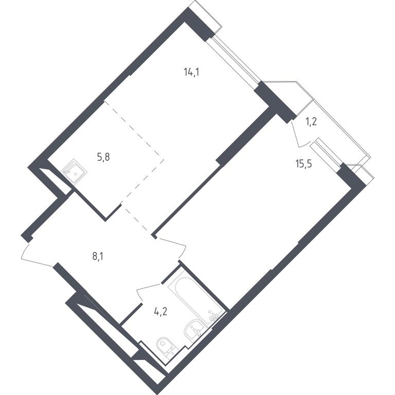 Apartment Sale, 49.27 sq. m. at Sputnik, Lipovoy Roschi Street, 1к4, derevnya Razdory, Odintsovskiy City District, Moscow Region, Russia #1 Apartment Sale, 49.27 sq. m. at Sputnik, Lipovoy Roschi Street, 1к4, derevnya Razdory, Odintsovskiy City District, Moscow Region, Russia #1