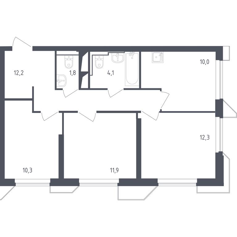 2-BD Apartment Sale, 62.36 sq. m. at Sputnik, Lipovoy Roschi Street, 1к4, derevnya Razdory, Odintsovskiy City District, Moscow Region, Russia #1 2-BD Apartment Sale, 62.36 sq. m. at Sputnik, Lipovoy Roschi Street, 1к4, derevnya Razdory, Odintsovskiy City District, Moscow Region, Russia #1