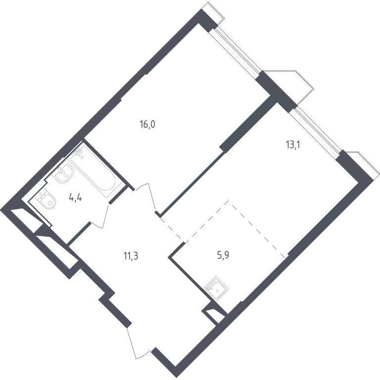 Apartment Sale, 51.49 sq. m. at Sputnik, Lipovoy Roschi Street, 1к4, derevnya Razdory, Odintsovskiy City District, Moscow Region, Russia #1 Apartment Sale, 51.49 sq. m. at Sputnik, Lipovoy Roschi Street, 1к4, derevnya Razdory, Odintsovskiy City District, Moscow Region, Russia #1
