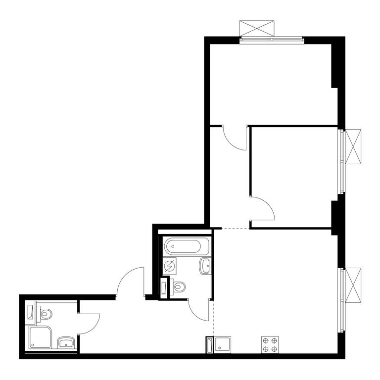 2-BD Apartment Sale, 59平方米 at Yunino, Mostotresta Street, 10, Scherbinka, Moscow, Russia #1