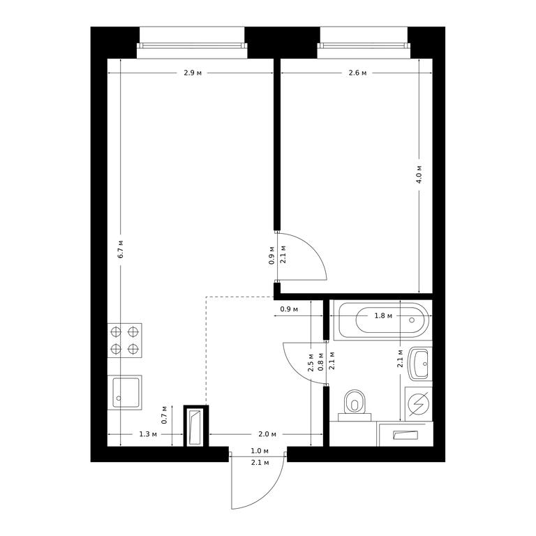 1-BD Apartment Sale, 35 sq. m. at Polar, Polyarnaya Street, 39Б, Moscow, Russia #1 1-BD Apartment Sale, 35 sq. m. at Polar, Polyarnaya Street, 39Б, Moscow, Russia #1