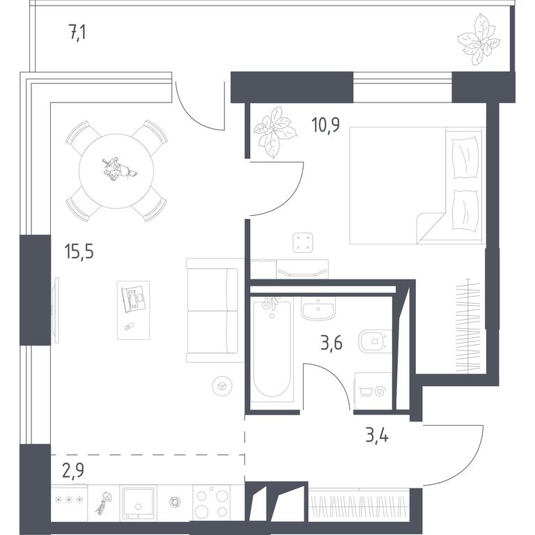 Apartment Sale, 38.54平方米 at Vereiskaya 41, Vereyskaya Street, 41, Moscow, Russia #1 Apartment Sale, 38.54平方米 at Vereiskaya 41, Vereyskaya Street, 41, Moscow, Russia #1
