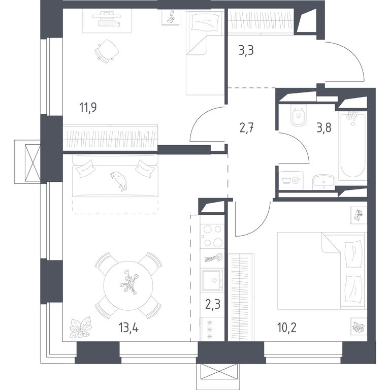 3-BD Apartment Sale, 98.82 sq. m. at Vereiskaya 41, Vereyskaya Street, 41, Moscow, Russia #1