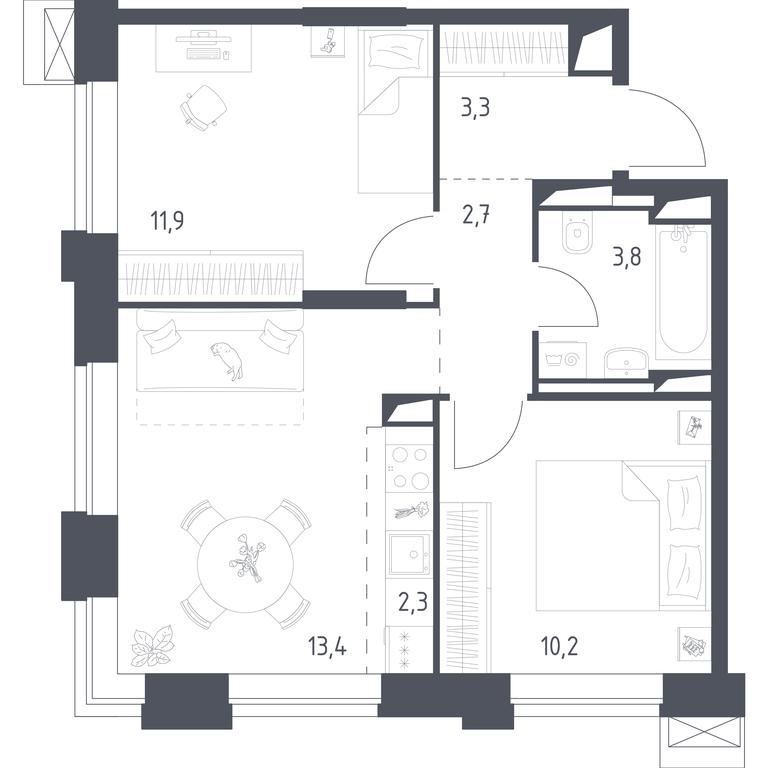 3-BD Apartment Sale, 98.82 sq. m. at Vereiskaya 41, Vereyskaya Street, 41, Moscow, Russia #1 3-BD Apartment Sale, 98.82 sq. m. at Vereiskaya 41, Vereyskaya Street, 41, Moscow, Russia #1