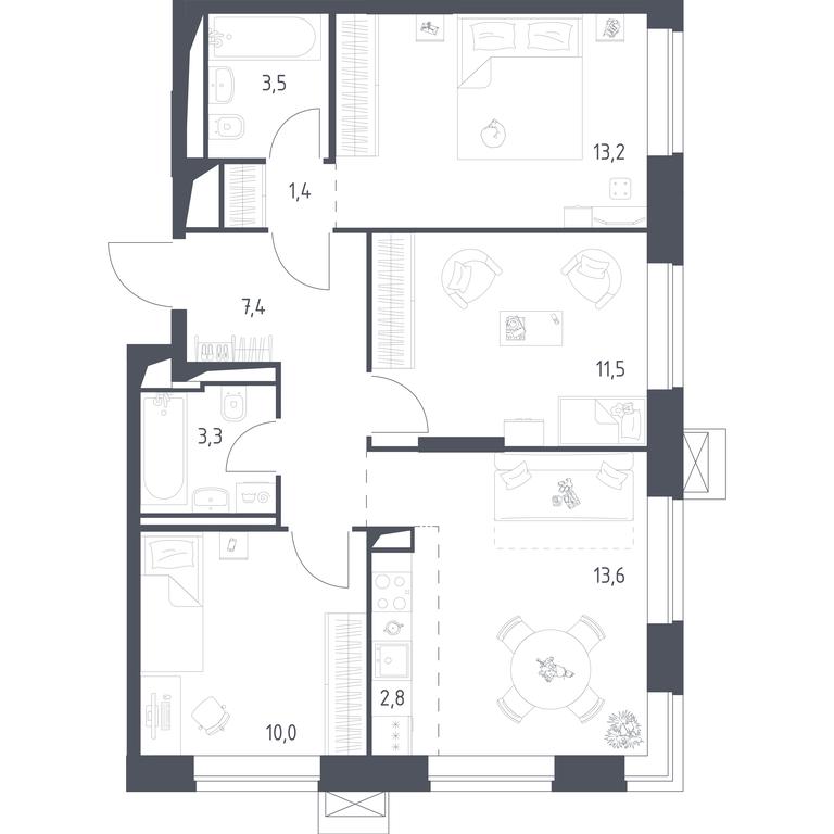 2-BD Apartment Sale, 66.81平方米 at Vereiskaya 41, Vereyskaya Street, 41, Moscow, Russia #1 2-BD Apartment Sale, 66.81平方米 at Vereiskaya 41, Vereyskaya Street, 41, Moscow, Russia #1