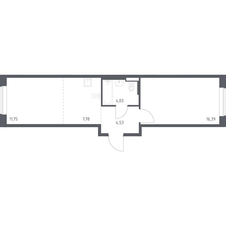 Apartment Sale, 44.48 sq. m. at Podolskie Kvartaly, zhiloy kompleks Podolskiye Kvartaly, Ryazanovskoe Settlement, Moscow, Russia #1