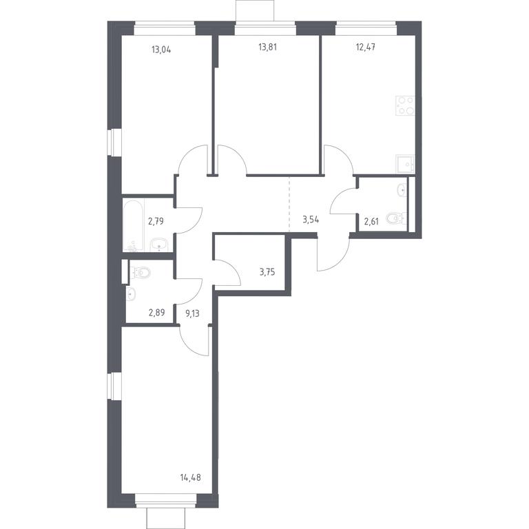2-BD Apartment Sale, 78.51 sq. m. at Podolskie Kvartaly, zhiloy kompleks Podolskiye Kvartaly, Ryazanovskoe Settlement, Moscow, Russia #1 2-BD Apartment Sale, 78.51 sq. m. at Podolskie Kvartaly, zhiloy kompleks Podolskiye Kvartaly, Ryazanovskoe Settlement, Moscow, Russia #1