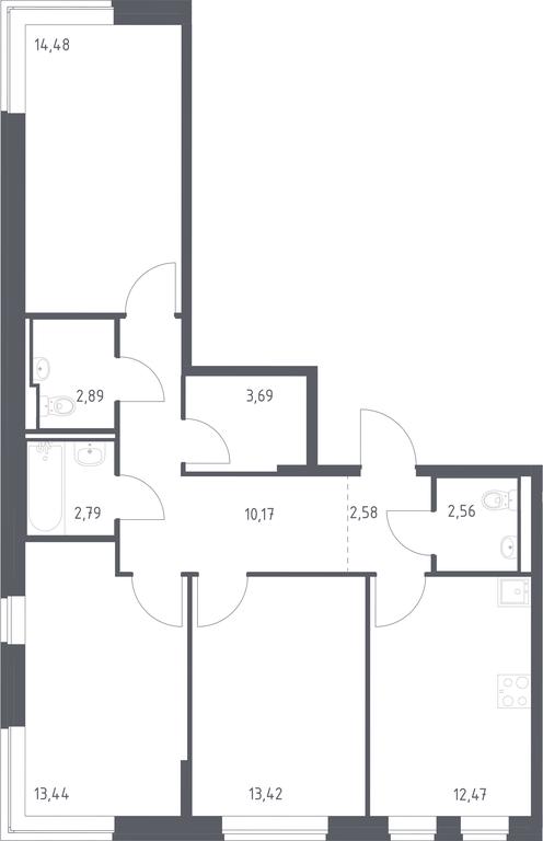 2-BD Apartment Sale, 78.49平方米 at Podolskie Kvartaly, zhiloy kompleks Podolskiye Kvartaly, Ryazanovskoe Settlement, Moscow, Russia #1 2-BD Apartment Sale, 78.49平方米 at Podolskie Kvartaly, zhiloy kompleks Podolskiye Kvartaly, Ryazanovskoe Settlement, Moscow, Russia #1