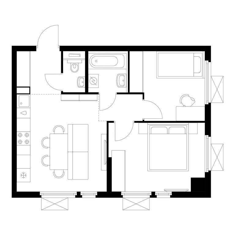 2-BD Apartment Sale, 48.6平方米 at Yaroslavskij kvartal, Yaroslavskiy Drive, 116, Korolyov, Moscow Region, Russia #1 2-BD Apartment Sale, 48.6平方米 at Yaroslavskij kvartal, Yaroslavskiy Drive, 116, Korolyov, Moscow Region, Russia #1