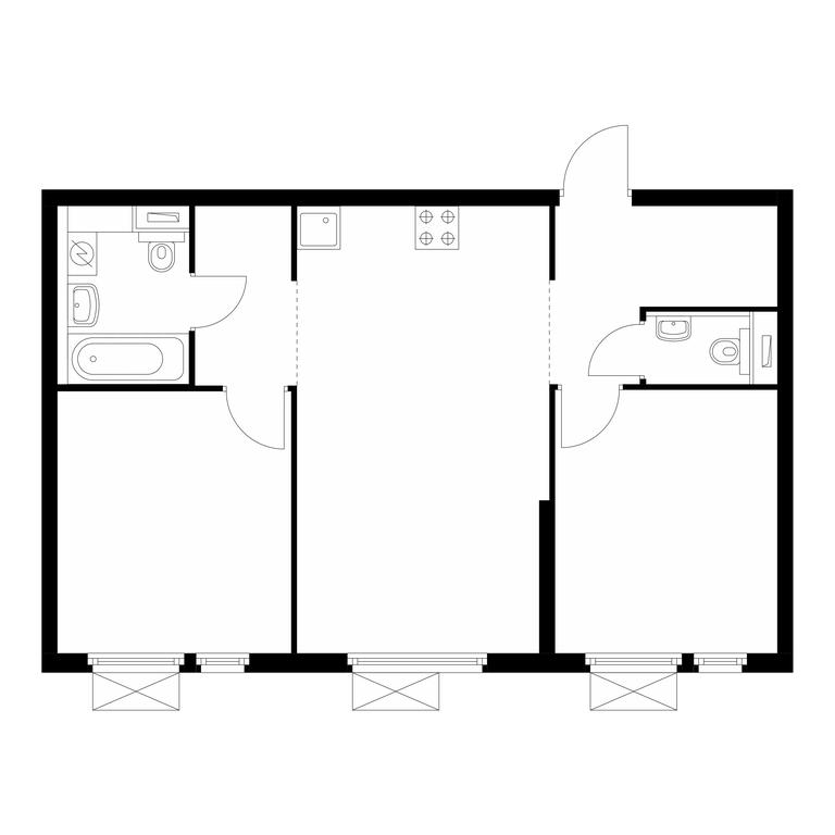 2-BD Apartment Sale, 58.3 sq. m. at Mitinskiy Les, Muravskaya Street, 44А, Moscow, Russia #1 2-BD Apartment Sale, 58.3 sq. m. at Mitinskiy Les, Muravskaya Street, 44А, Moscow, Russia #1