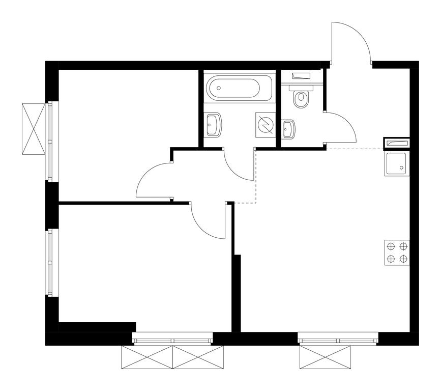 2-BD Apartment Sale, 46.8 sq. m. at Pervyi Dubrovskiy, Novoostapovskaya Street, 1с4, Moscow, Russia #1 2-BD Apartment Sale, 46.8 sq. m. at Pervyi Dubrovskiy, Novoostapovskaya Street, 1с4, Moscow, Russia #1