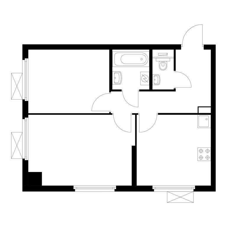 2-BD Apartment Sale, 48.4 sq. m. at Amurskiy Park, Амурская улица, 2с11, Москва, Россия #1 2-BD Apartment Sale, 48.4 sq. m. at Amurskiy Park, Амурская улица, 2с11, Москва, Россия #1