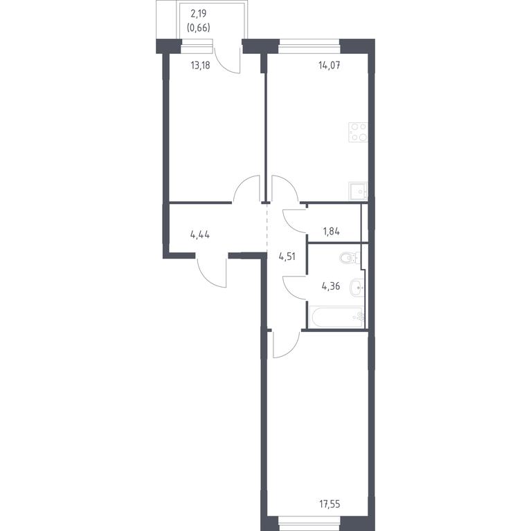 1-BD Apartment Sale, 60.61 sq. m. at Novoe Vnukovo, kvartal № 38, Kokoshkino Settlement, Moscow, Russia #1 1-BD Apartment Sale, 60.61 sq. m. at Novoe Vnukovo, kvartal № 38, Kokoshkino Settlement, Moscow, Russia #1