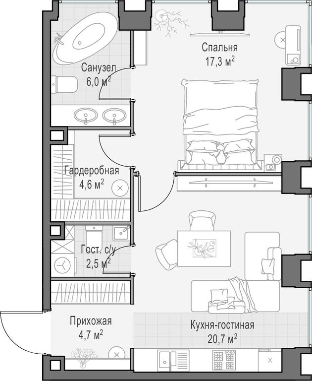 1-BD Apartment Sale, 56 sq. m. at Life Time, Sergeya Makeyeva Street, вл11/9с1-10, Moscow, Russia #1 1-BD Apartment Sale, 56 sq. m. at Life Time, Sergeya Makeyeva Street, вл11/9с1-10, Moscow, Russia #1