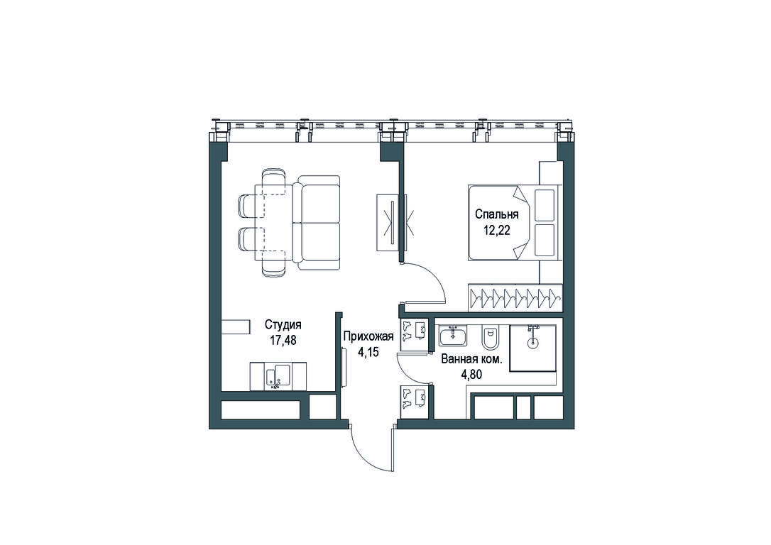 3-BD Apartment Sale, 97.67 sq. m. at Famous, Bagrationovsky Drive, 5к2, Moscow, Russia #2