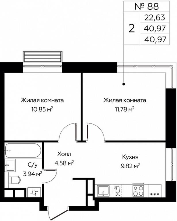 1-BD Apartment Sale, 40.97 sq. m. at Tsvetochnye Polyany City, kvartal № 165, Filimonkovskoye Municipal Formation, Moscow, Russia #1 1-BD Apartment Sale, 40.97 sq. m. at Tsvetochnye Polyany City, kvartal № 165, Filimonkovskoye Municipal Formation, Moscow, Russia #1