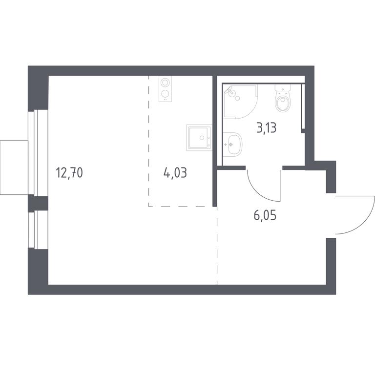 Apartment Sale, 25.91 sq. m. at Prigorod Lesnoe, Molodyozhny bulvar, 6, derevnya Misaylovo, Leninskiy City District, Moscow Region, Russia #1