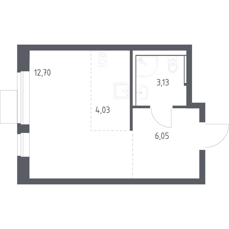 Apartment Sale, 25.91 sq. m. at Prigorod Lesnoe, Molodyozhny bulvar, 6, derevnya Misaylovo, Leninskiy City District, Moscow Region, Russia #2